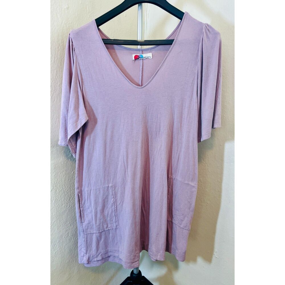 Free People Beach Lilac Purple V-Neck Pocket Shirt Dress Size M